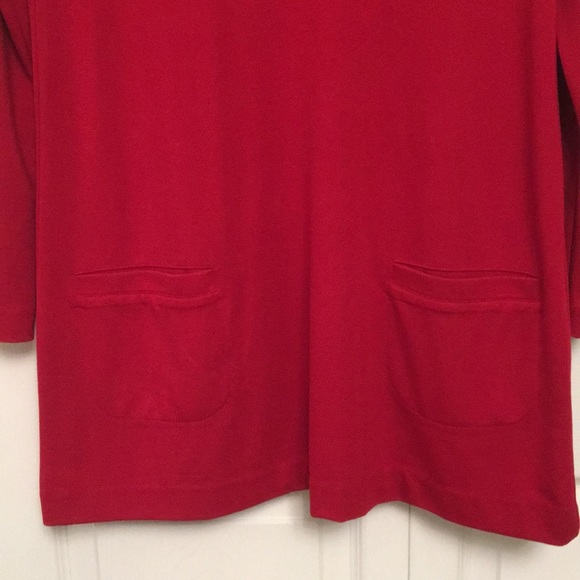 NWT $45 Christopher & Banks Red Pullover Top Tunic - Picture 4 of 8